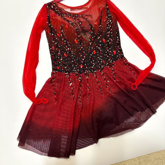 New Figure Skating Dress Size 10 (5~8T) with Hair Scrunchies (120~130cm) - Picture 10 of 10